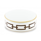 Ginori Catene Ebano Round Box with Cover - 5"